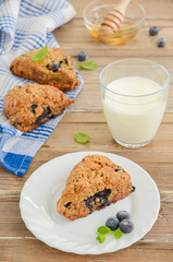 Blueberry scones with whole-wheat flour