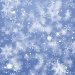 Blue christmas background with snowflakes