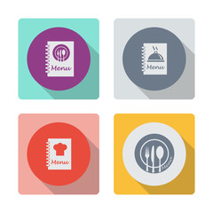 Buttons with shadow. Menu vector icon.