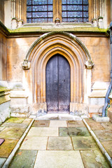   abbey in london old church door and   wall