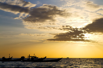 Fototapeta na wymiar asia the kho tao bay isle sunset sun