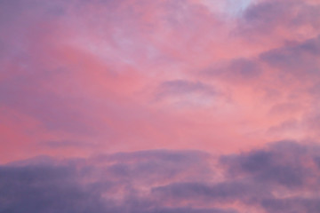 Close-up of clouds on beautiful pink evening sky during sunset