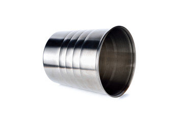 empty wine and champagne bucket on white background