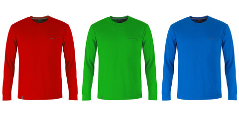 red, green and blue long sleeve t-shirts  - obrazy, fototapety, plakaty