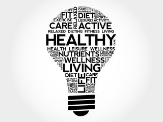 HEALTHY bulb word cloud, health concept