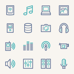 Media Web Icons Set