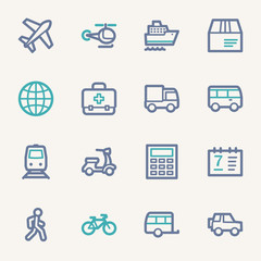 Transport web icons set