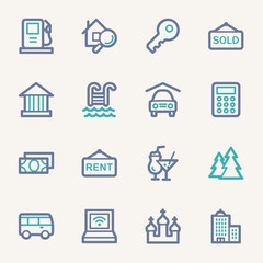 Travel web icons set