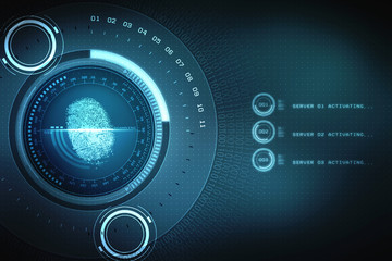 Fingerprint Scanning Technology Concept Illustration.