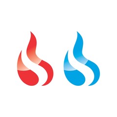 Obraz premium Water, Fire, oil, gas logo Template