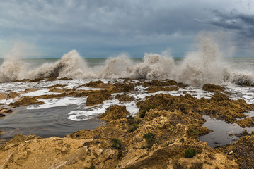 Storm on the Mediterranean Sea. Spain. 
