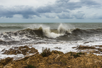 Storm on the Mediterranean Sea. Spain. 
