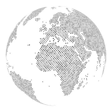 Globus aus Punkten im Detail