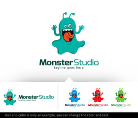 Monster Studio Logo Template Vector Design 