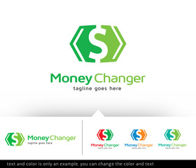 Money Changer Logo Template Vector Design 