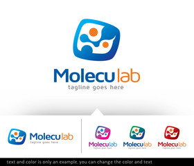 Molecule Lab Logo Template Vector Design 