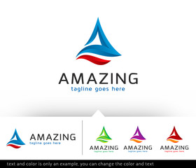 Amazing Letter A Logo Template Vector Design 