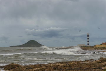 Storm on the Mediterranean Sea. Spain. 
