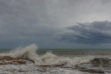 Storm on the Mediterranean Sea. Spain. 
