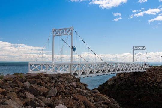 The white bridge on the St.Lawrence river, Canada