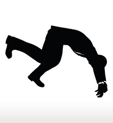 silhouette of businessman falling