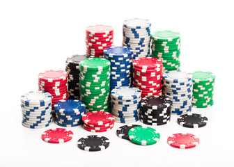 Poker chips isolated