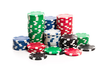 Poker chips isolated