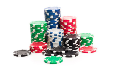 Poker chips isolated