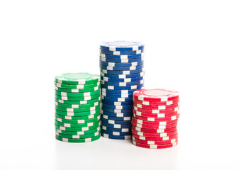 Poker chips isolated
