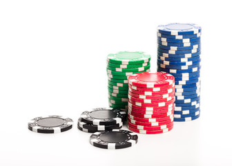 Poker chips isolated