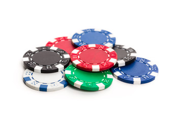 Poker chips isolated