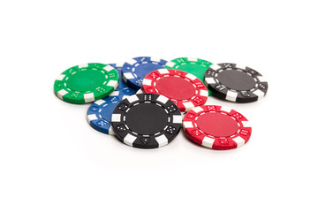 Poker chips isolated