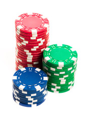Poker chips isolated