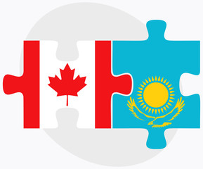 Canada and Kazakhstan Flags