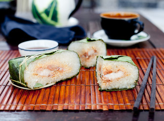 Banh chung, Traditional present for Lunar New Year, Vietnamese  dish. 