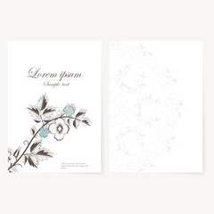 Vector template for folder, business card and invitation 