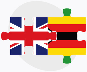 United Kingdom and Zimbabwe Flags