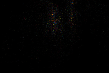 Colorful confetti vector. Grainy abstract  colorful texture on a black background. Design element. Vector illustration,eps 10.