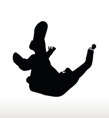 silhouette of businessman falling