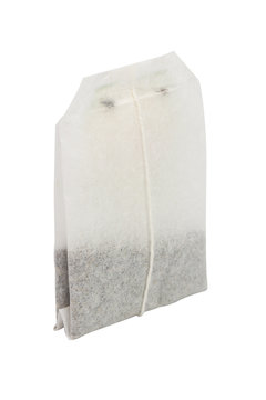 Tea bag isolated on white
