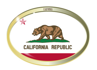 California State Flag Oval Button