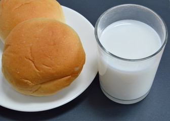 bun filling sweet bean and milk