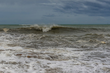 Storm on the Mediterranean Sea. Spain. 

