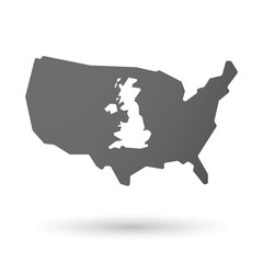 Obraz premium isolated USA vector map icon with a map of the UK