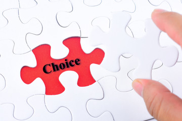 Fototapeta premium Missing jigsaw puzzle piece with word Choice