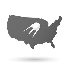 isolated USA vector map icon with