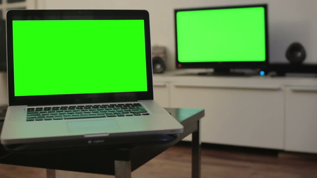 Television computer green screen - 1080p. TV and Computer green screen living room - Full HD
