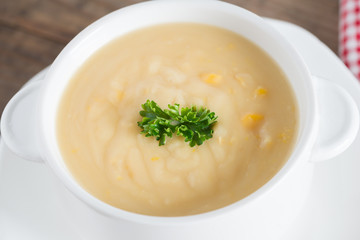 Corn cream soup.