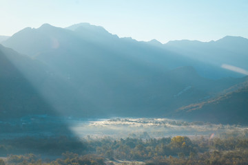 Fototapeta premium Mountains under the fog