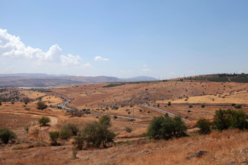 Fototapeta na wymiar Beautiful countryside landscape, Galilee sea, Tiberias, Israel